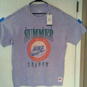 NEW NIKE BASKETBALL "Summer League Tee" MEN'S LAVENDER T-SHIRT L 655214-995